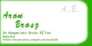 aron brosz business card